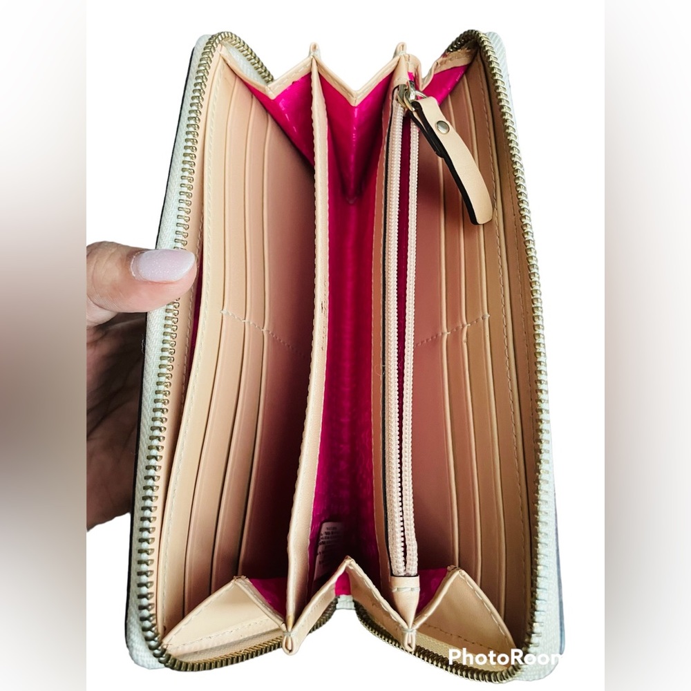 Kate Spade New York Wellesley Neda Zip Around Leather Wallet Ivory